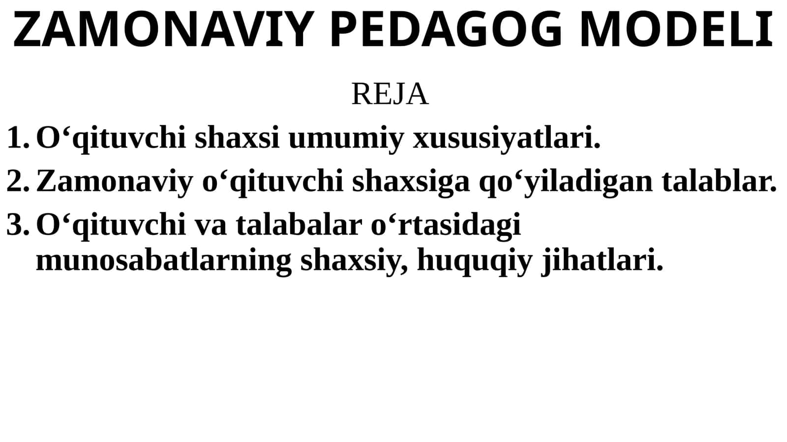 ZAMONAVIY PEDAGOG MODELI 1