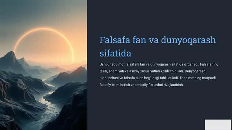 Falsafa fan va dunyoqarash sifatida 1