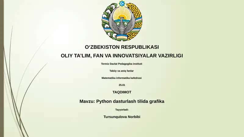 Python dasturlash tilida grafika 1
