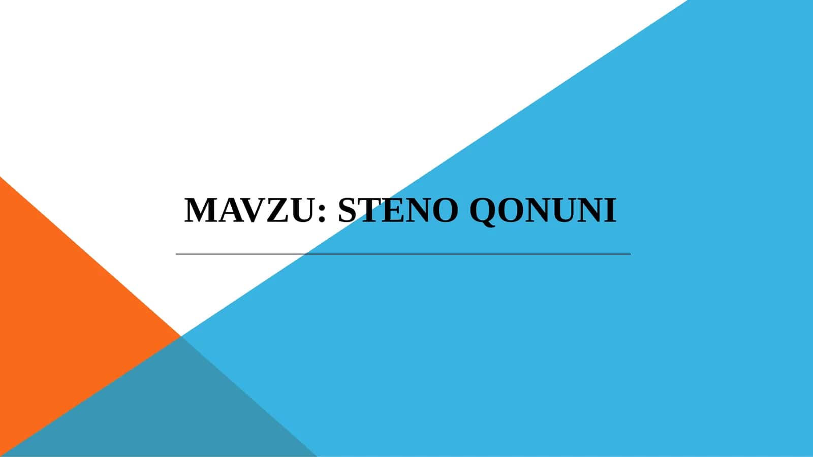Steno qonuni 1