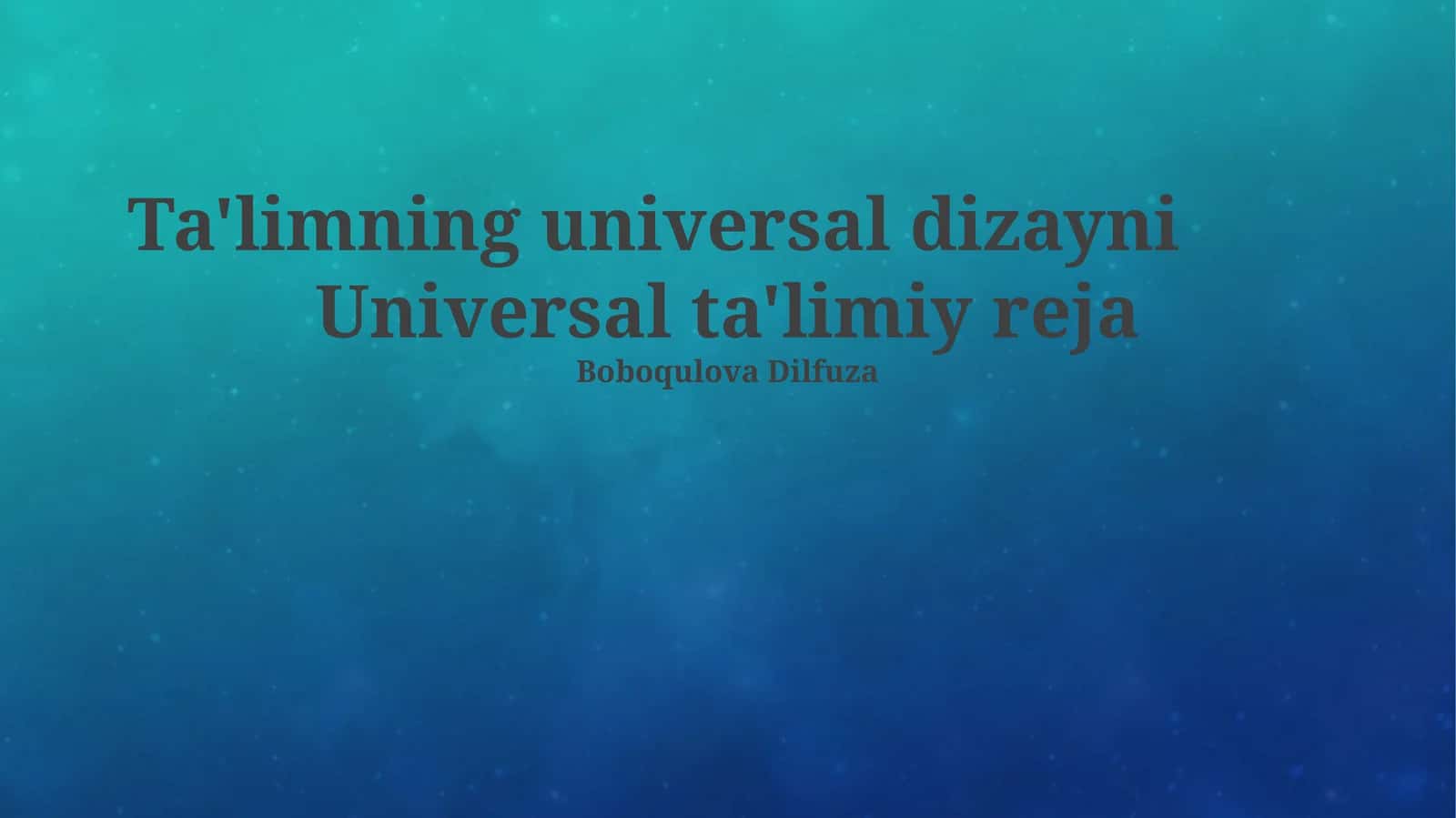 Universal ta'limiy reja 1