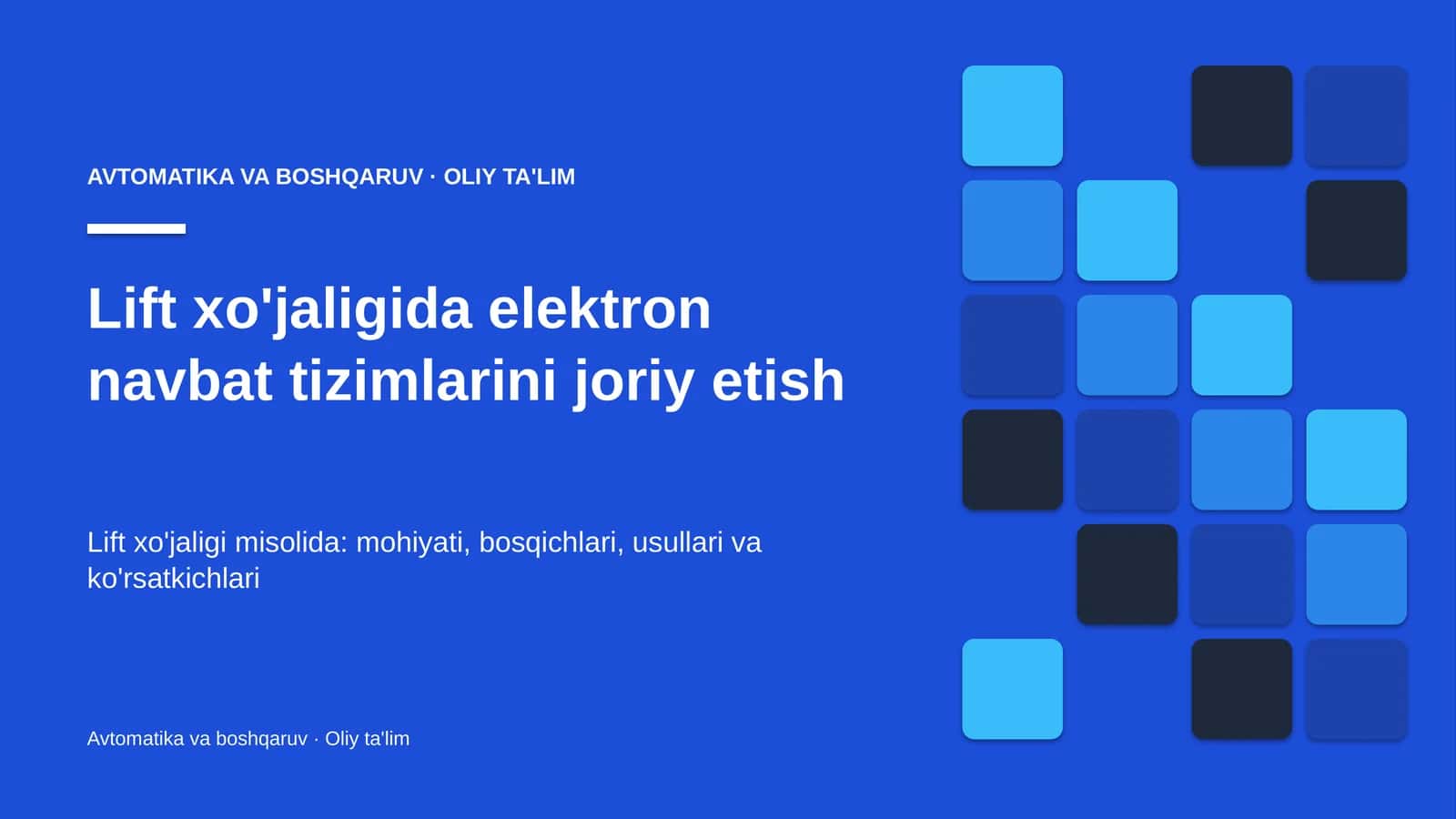 Lift xo'jaligida elektron navbat tizimlarini joriy etish 1