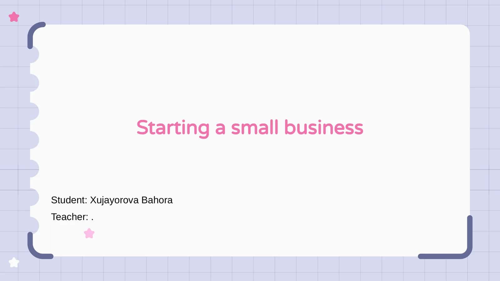 Starting a small business 1