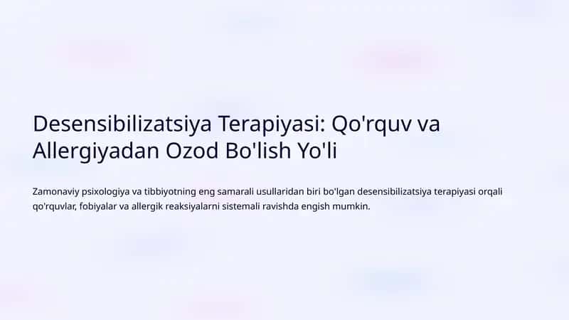 Desensibilizatsiya Terapiyasi 1