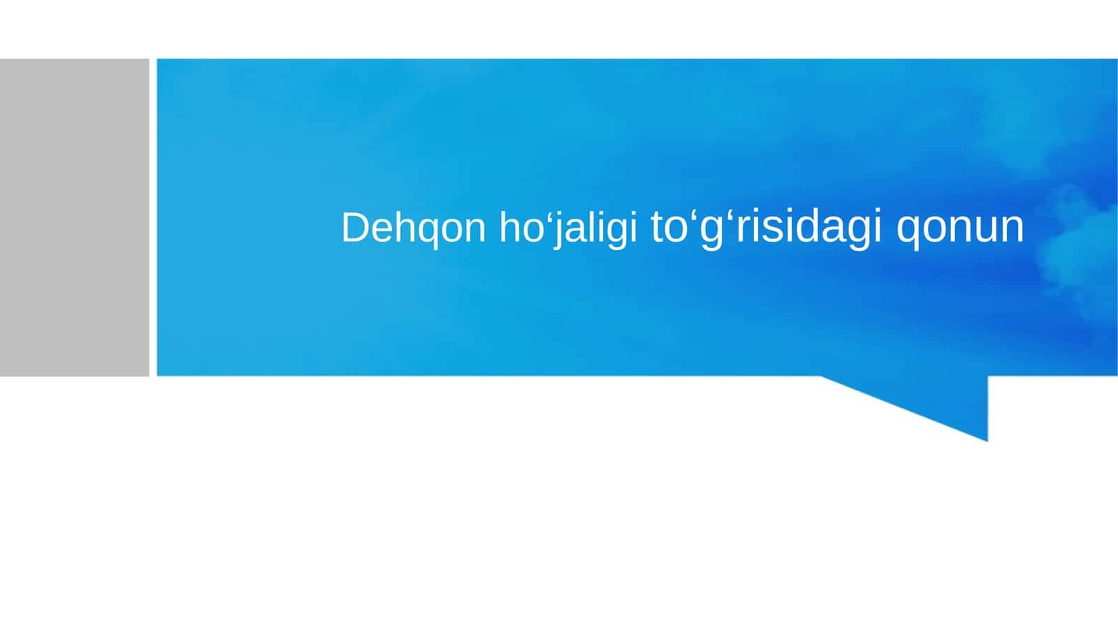 Dehqon xo‘jaligi to‘g‘risidagi qonun 1
