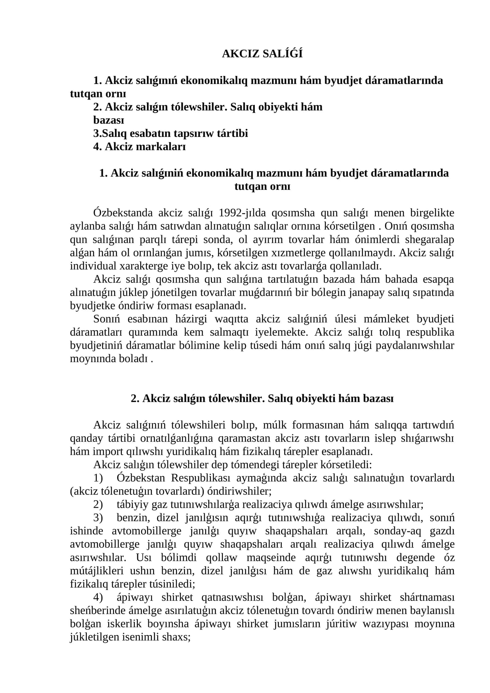 AKCIZ SALÍǴÍ 1