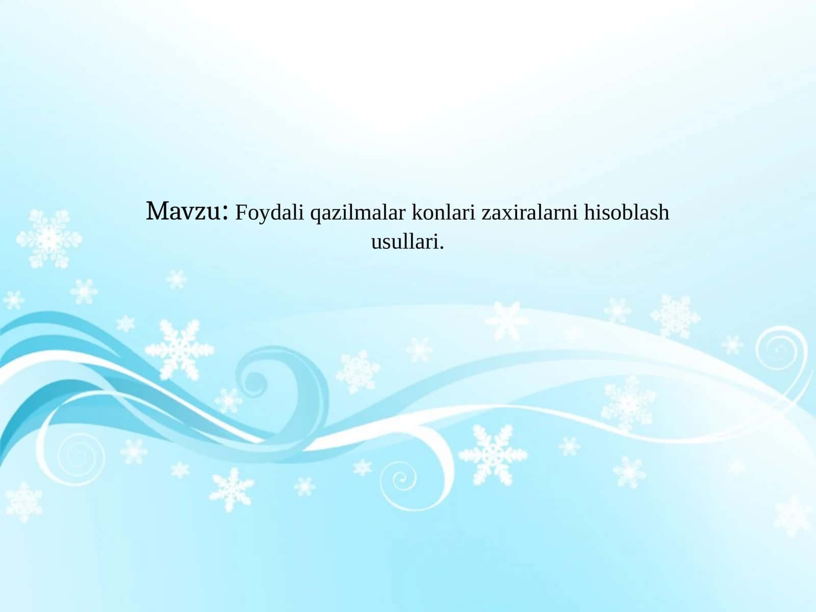 Foydali qazilmalar konlari zaxiralarni hisoblash usullari 1