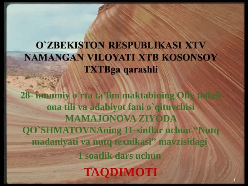 Nutq madaniyati va nutq texnikasi darsi 1