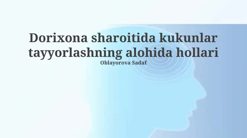 Kukunlar tayyorlashning alohida hollari 1