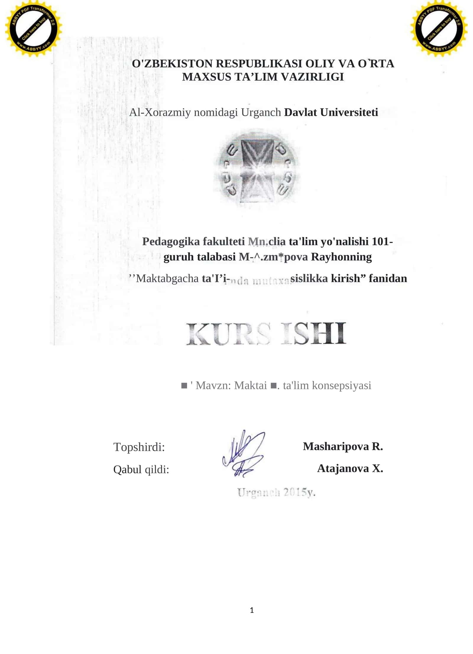 Maktabgacha ta'lim konsepsiyasi 1