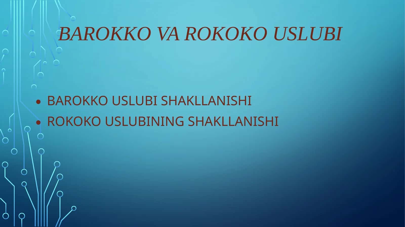 Barokko va rokoko uslubi 1