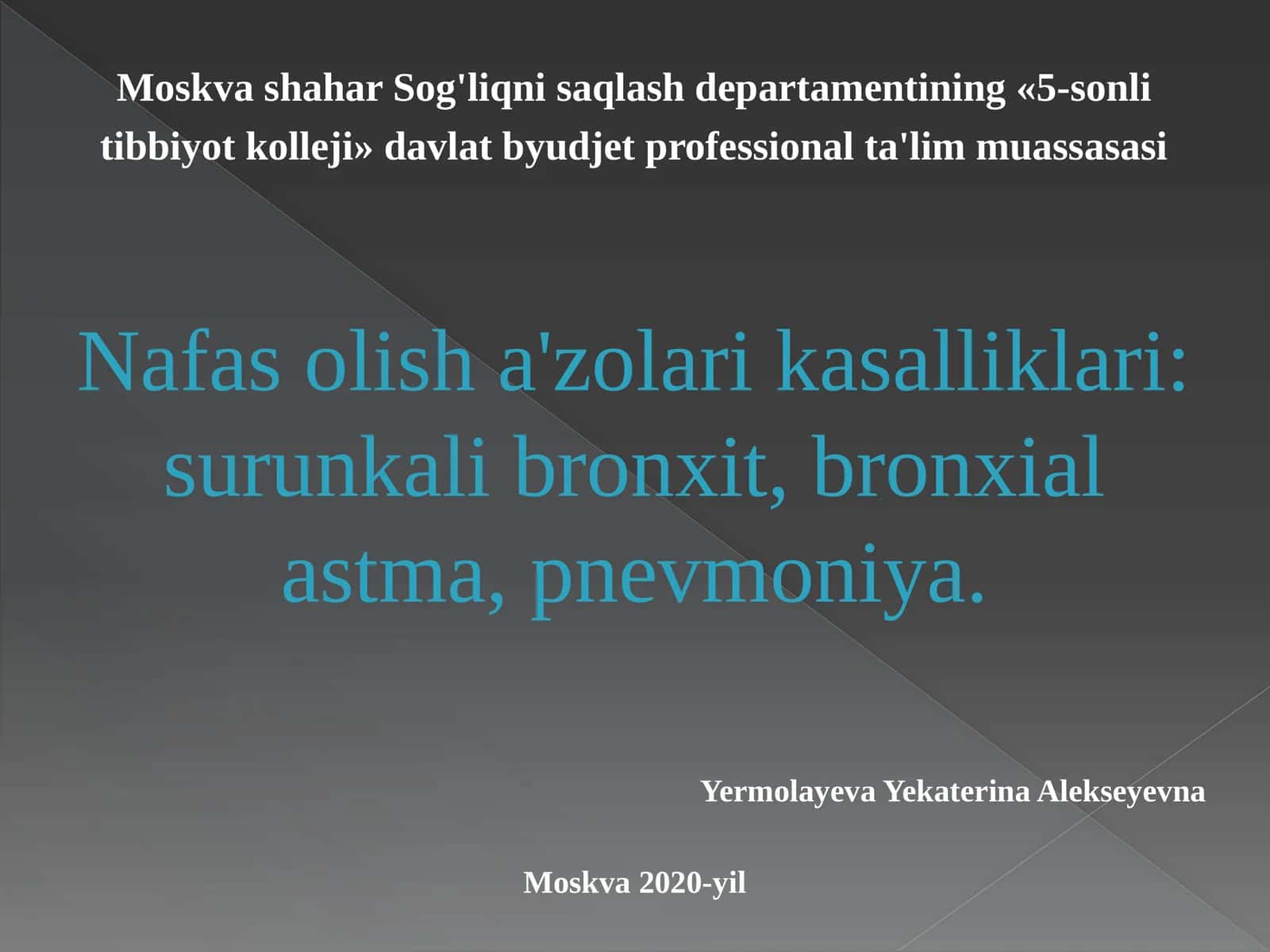 Nafas a'zolari kasalliklari - bronxit, astma va pnevmoniya 1