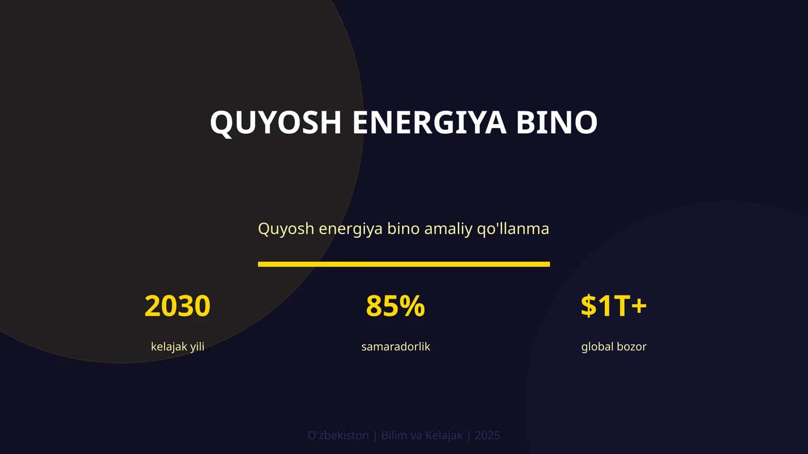 Quyosh energiya bino 1