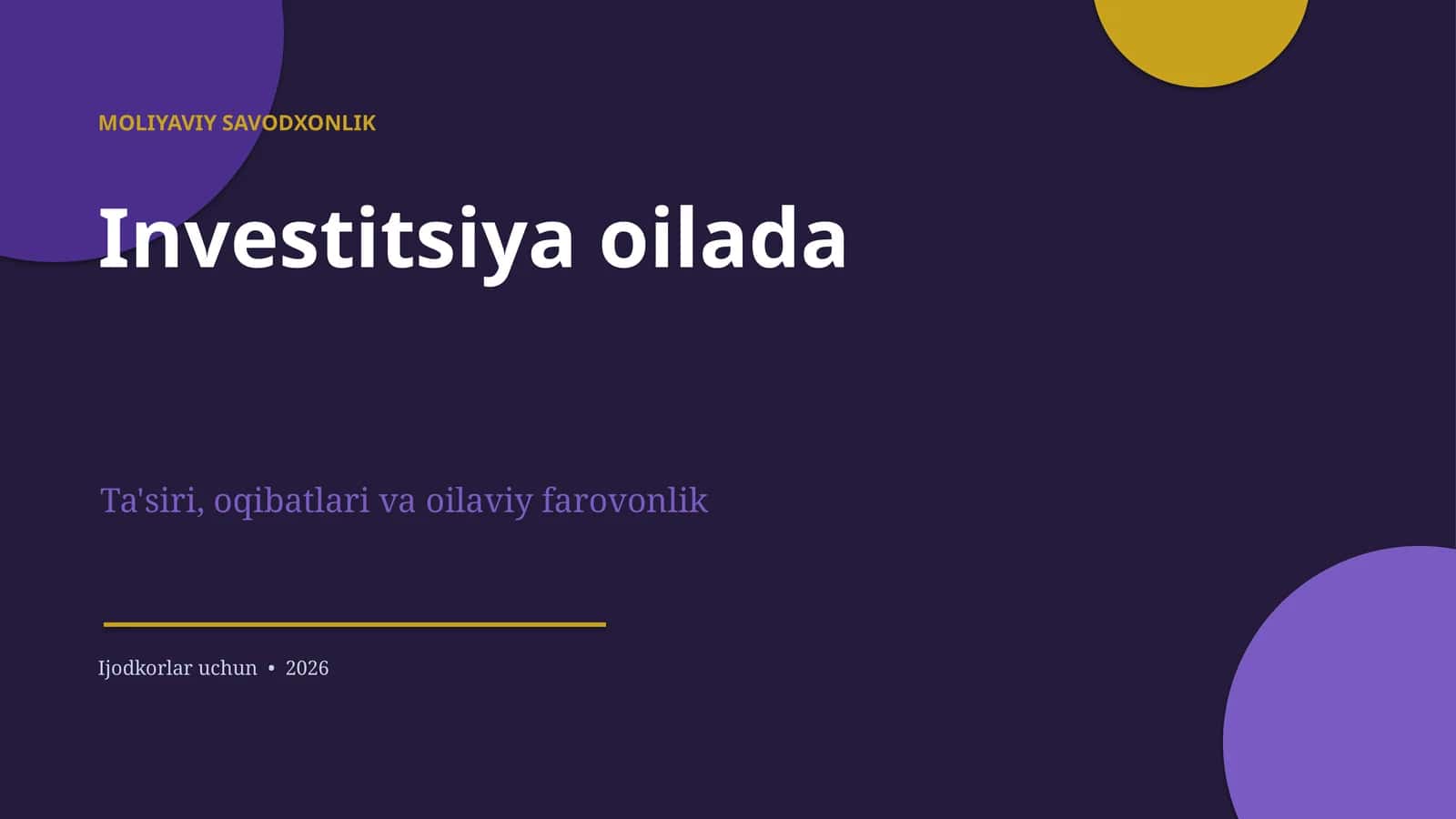 MOLIYAVIY SAVODXONLIK 1