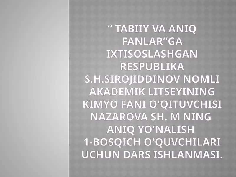 Organik Kimyo 1