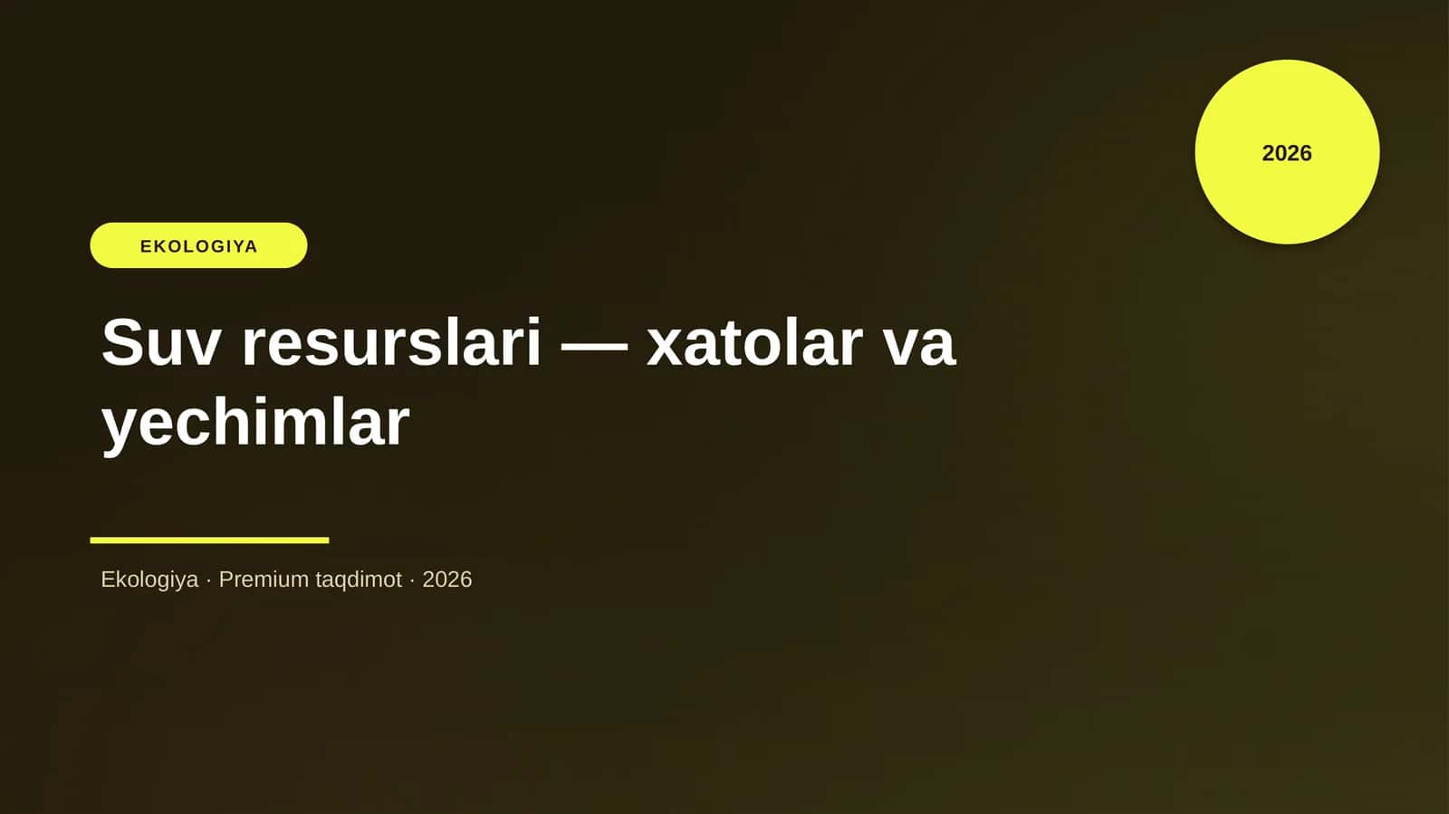 Suv resurslari — xatolar va yechimlar 1