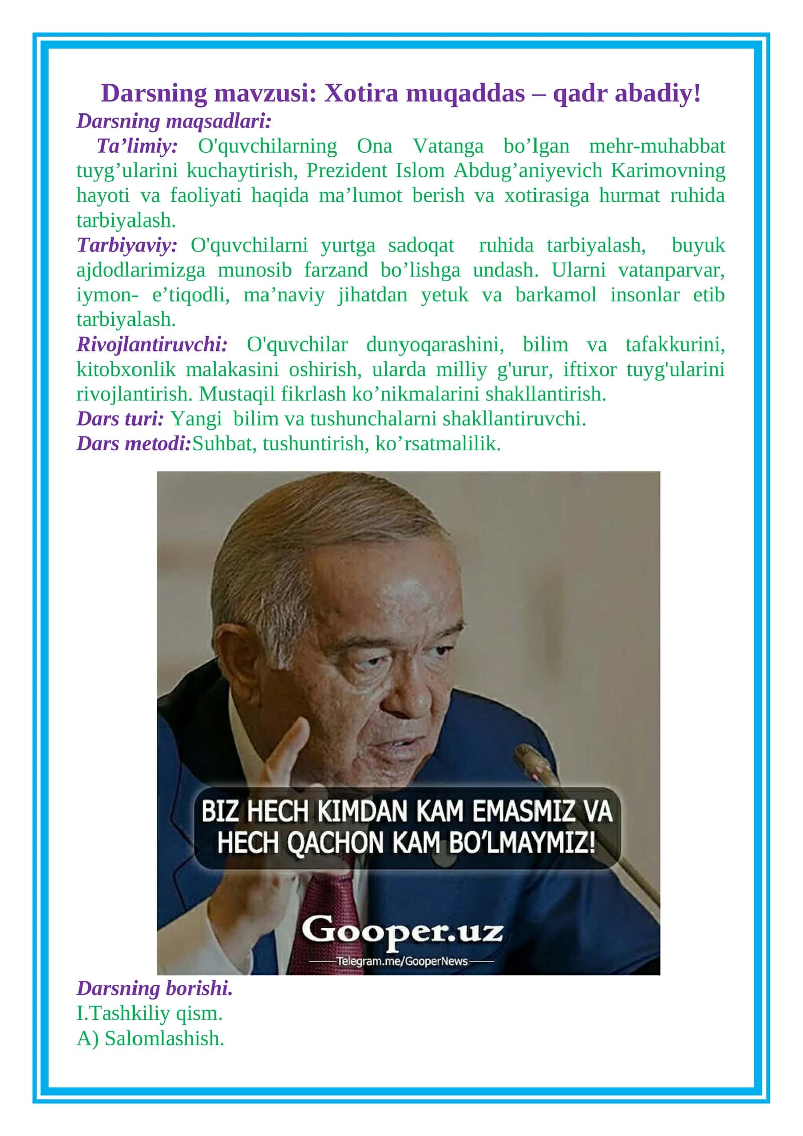 Xotira muqaddas – qadr abadiy! 1