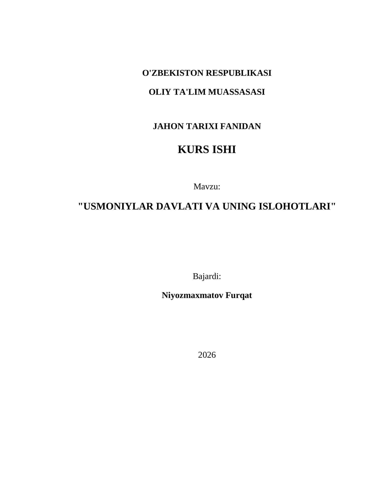 USMONIYLAR DAVLATI VA UNING ISLOHOTLARI 1