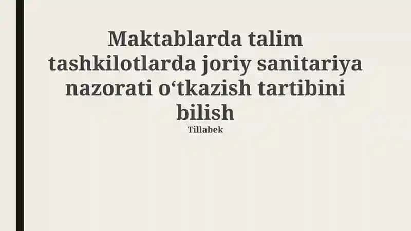 Ichimlik suvi sifatini nazorat qilish 1