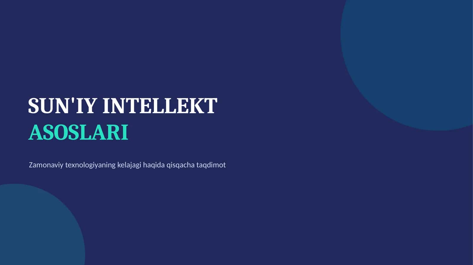 SUN'IY INTELLEKT ASOSLARI 1