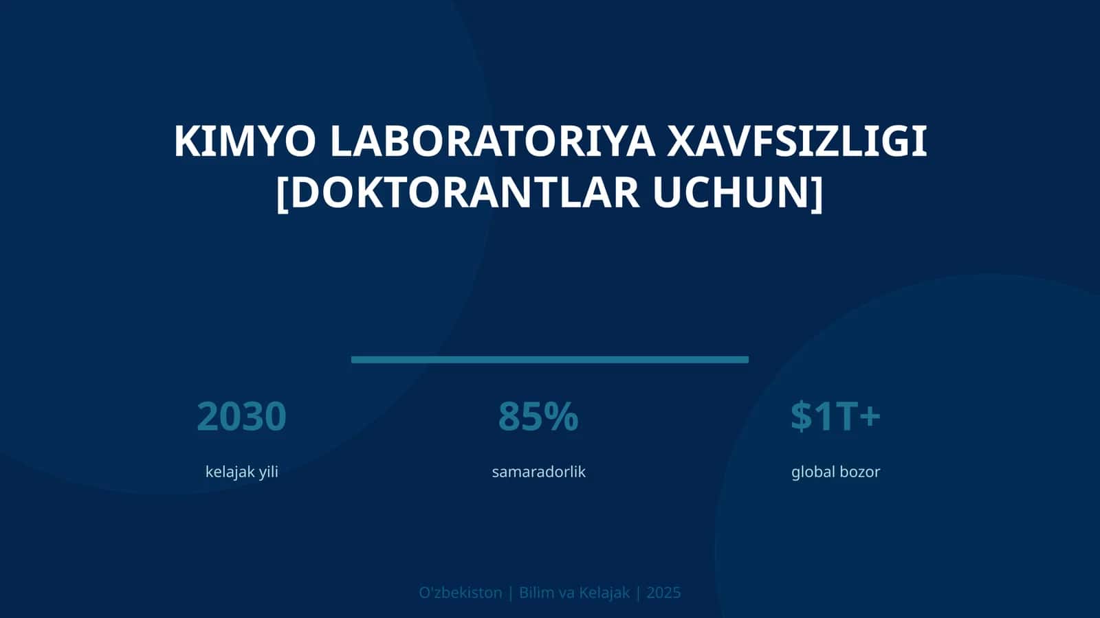 Kimyo laboratoriya xavfsizligi [doktorantlar uchun] 1