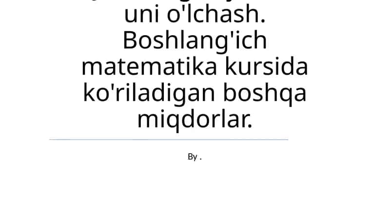 Tananing hajmini o'lchash usullari 1