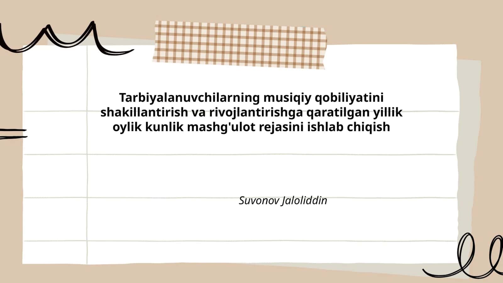 Musiqa tushunchasi va uning ahamiyati 1