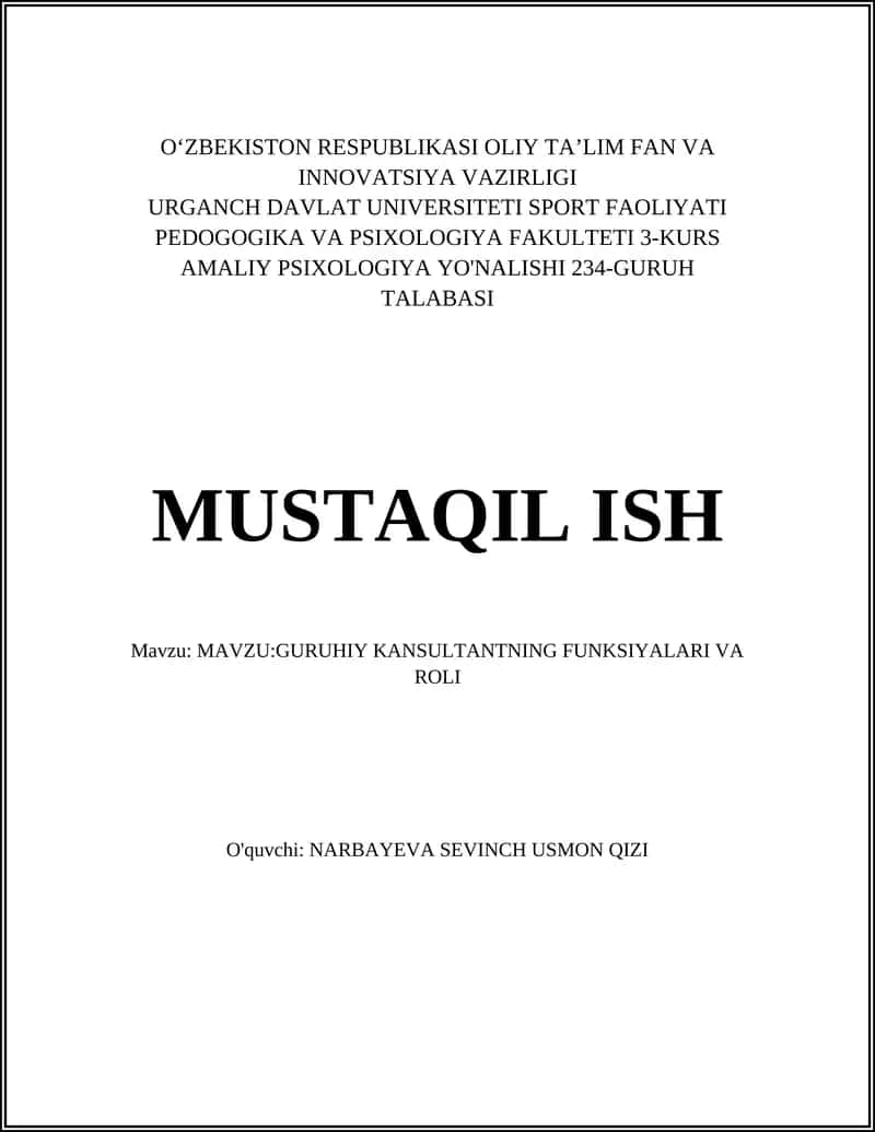 GURUHIY KANSULTANTNING FUNKSIYALARI VA ROLI 1