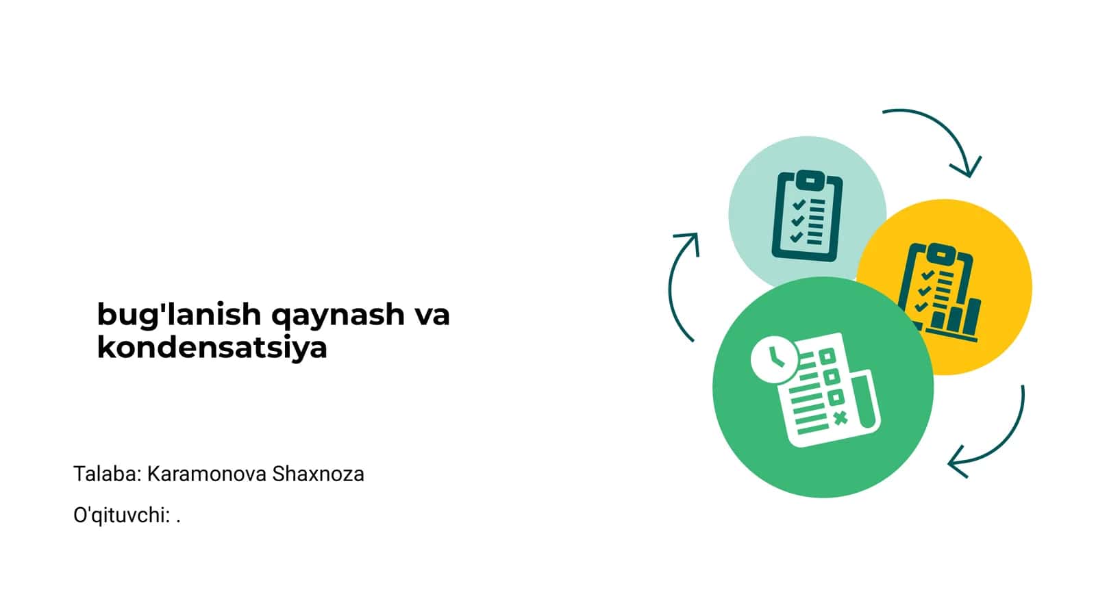 Bug'lanish va qaynash tushunchasi 1