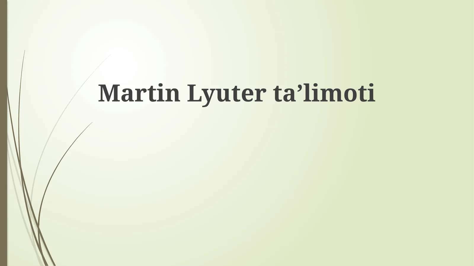 MartinLyuterta’limoti 1