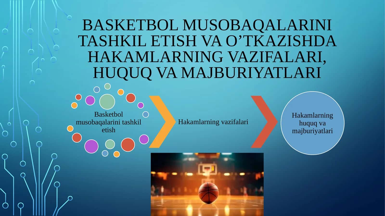 Basketbol musobaqalarini tashkil etish va o’tkazishdagi hakamlar vazifalari 1