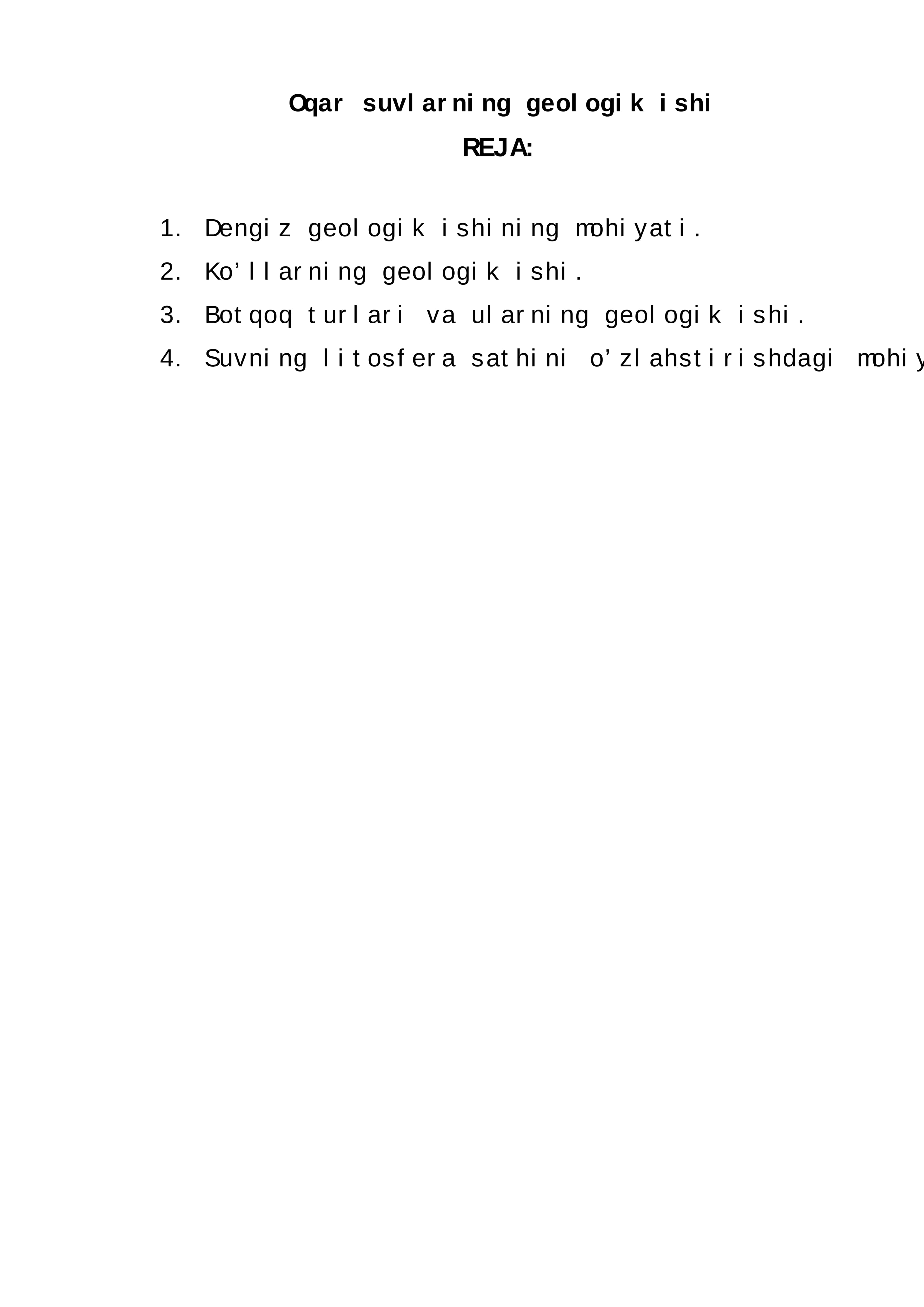 Oqar suvlarning geologik ishi 1