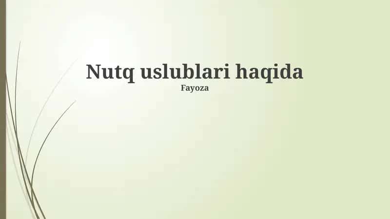 Nutq uslublari 1