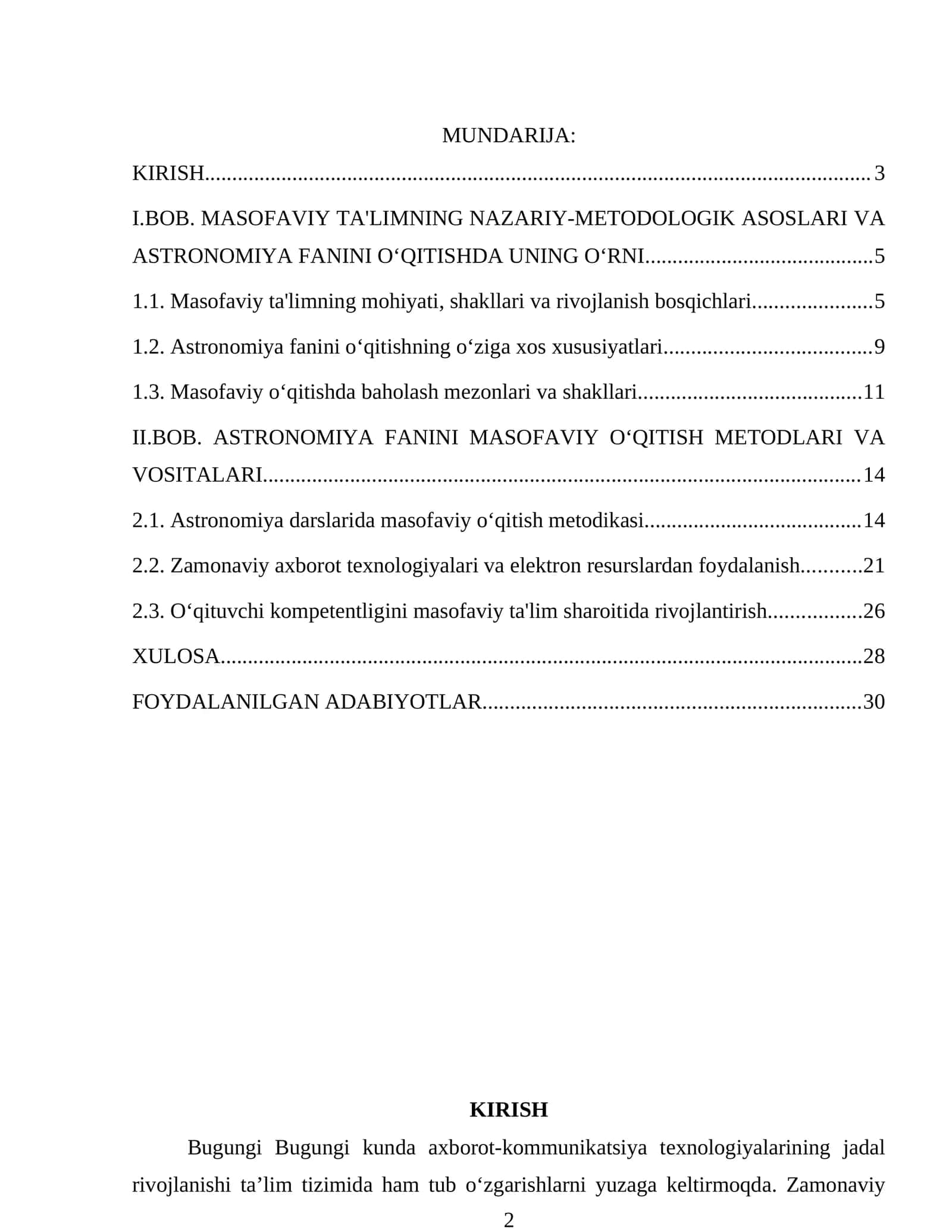 MASOFAVIY TA'LIMNING NAZARIY-METODOLOGIK ASOSLARI VA ASTRONOMIYA FANINI O‘QITISHDA UNING O‘RNI 1