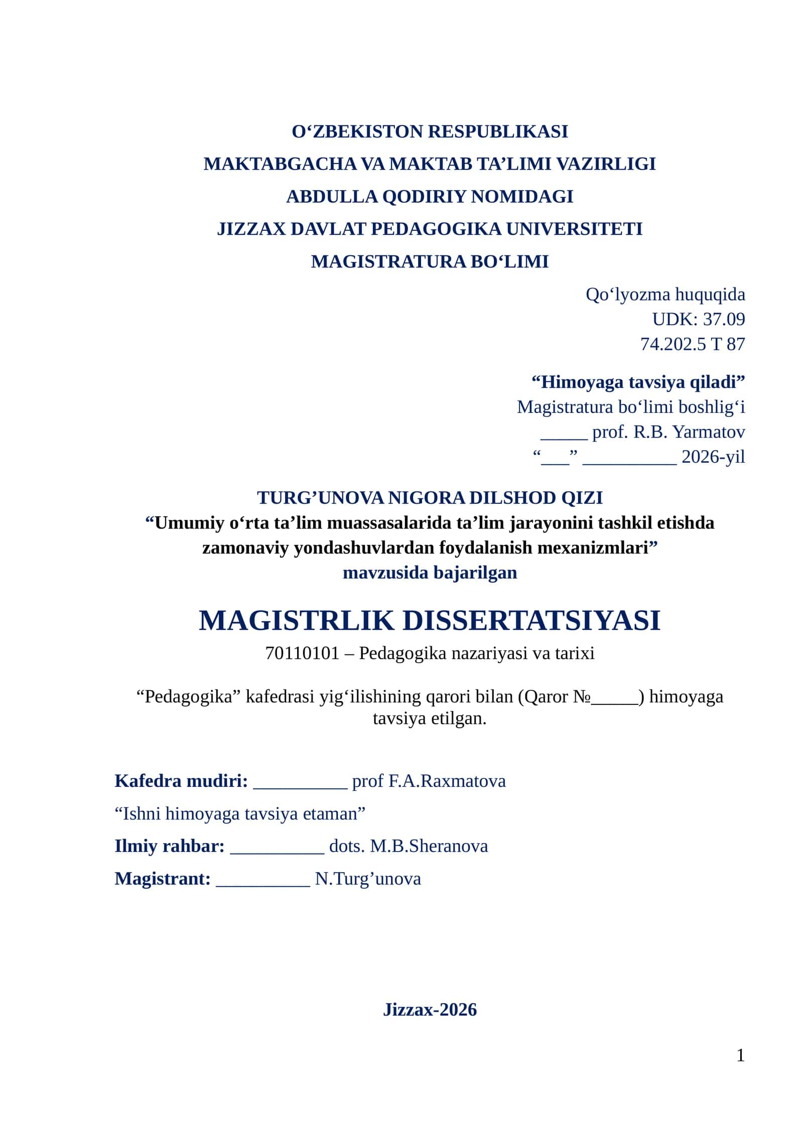 MAGISTRLIK DISSERTATSIYASI 1