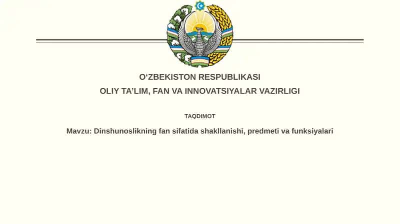 Dinshunoslikning shakllanishi 1