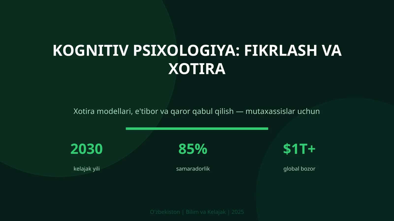 KOGNITIV PSIXOLOGIYA: FIKRLASH VA XOTIRA 1