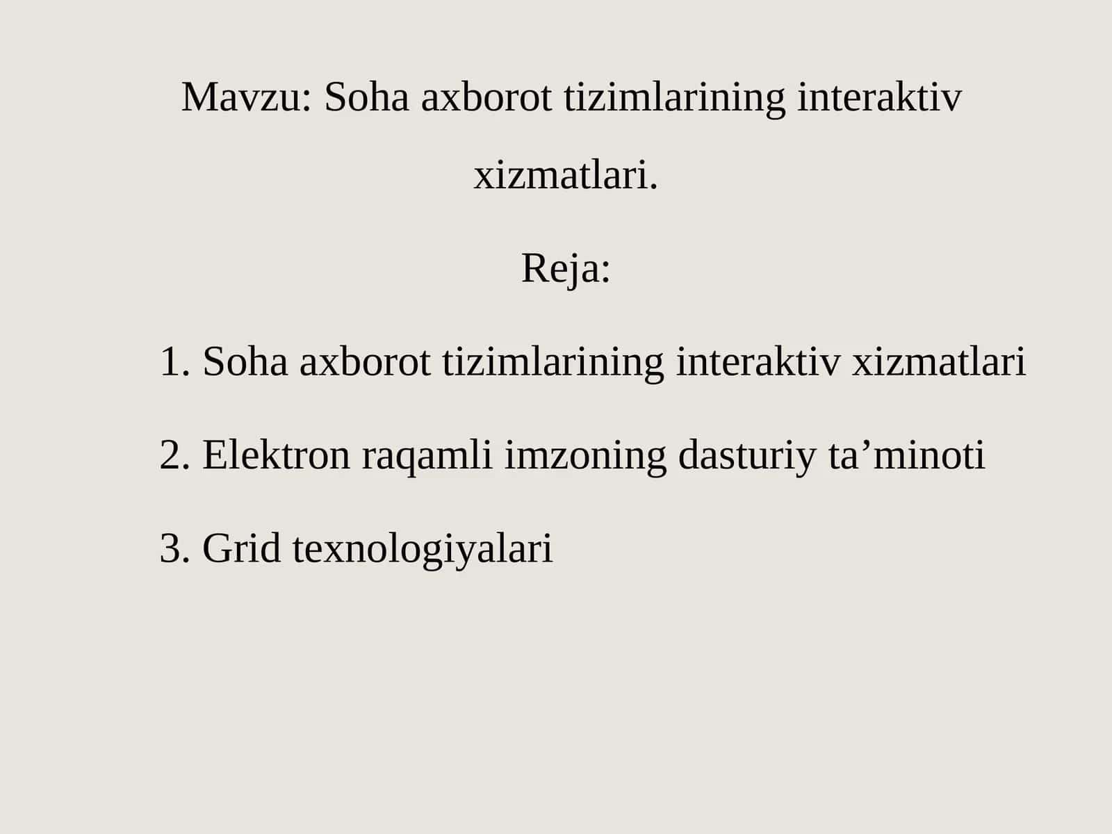 Soha axborot tizimlarining interaktiv xizmatlari 1