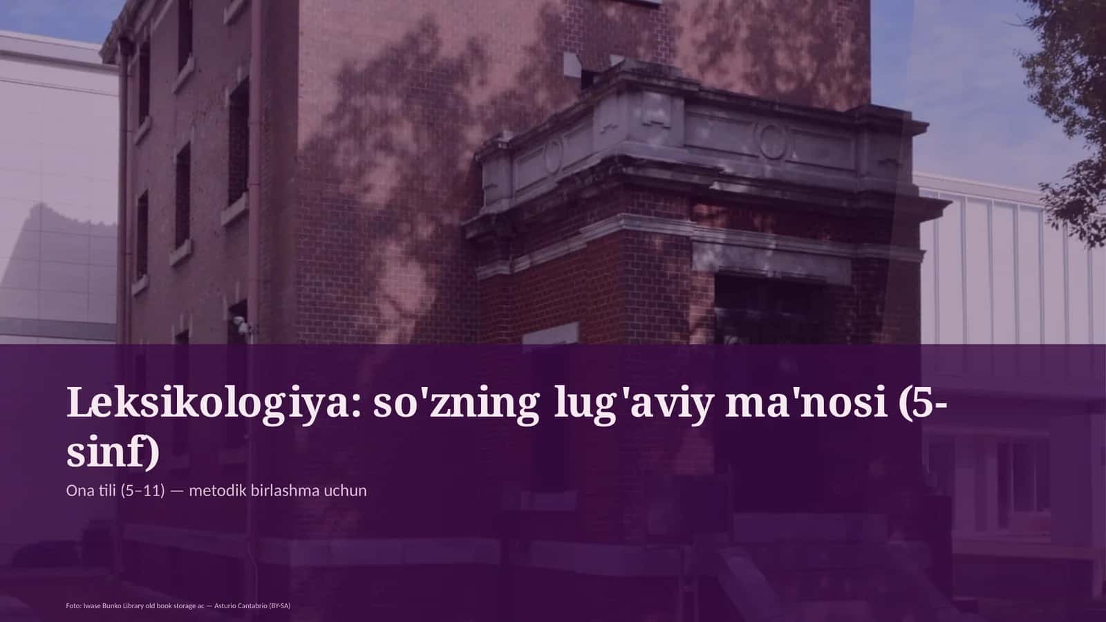 Leksikologiya: so'zning lug'aviy ma'nosi (5-sinf) 1