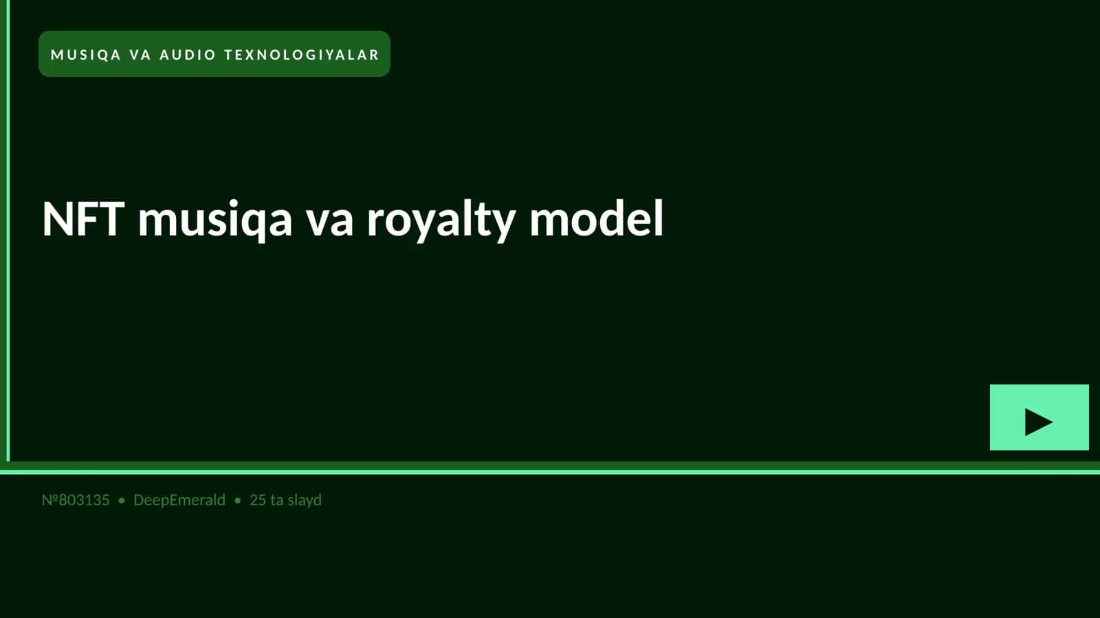MUSIQA VA AUDIO TEXNOLOGIYALAR 1