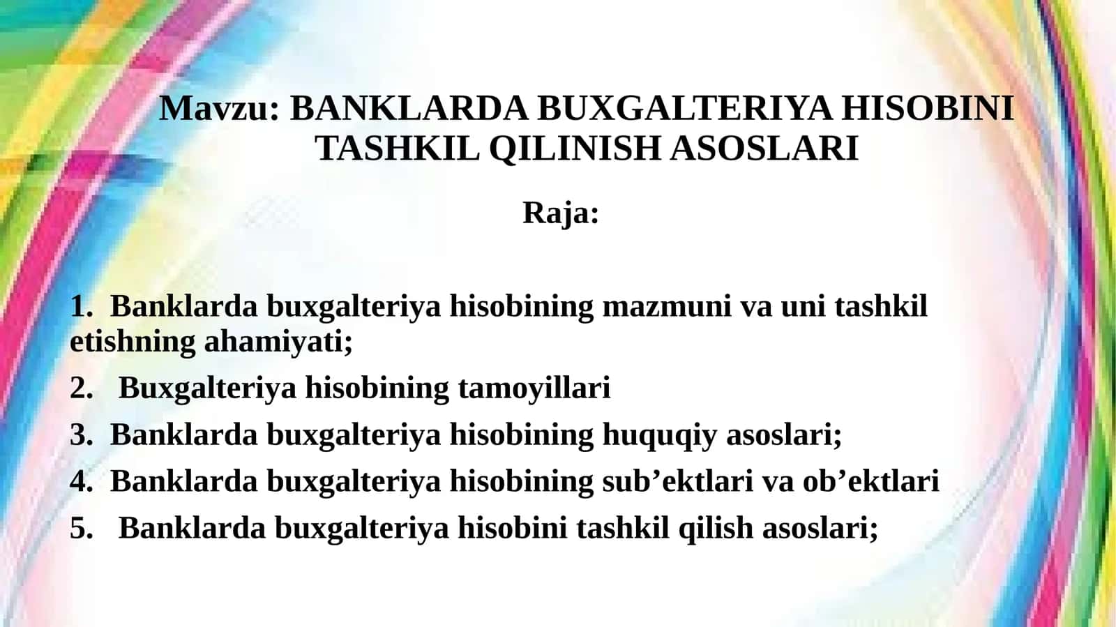 BANKLARDABUXGALTERIYAHISOBINITASHKILQILINISHASOSLARI 1