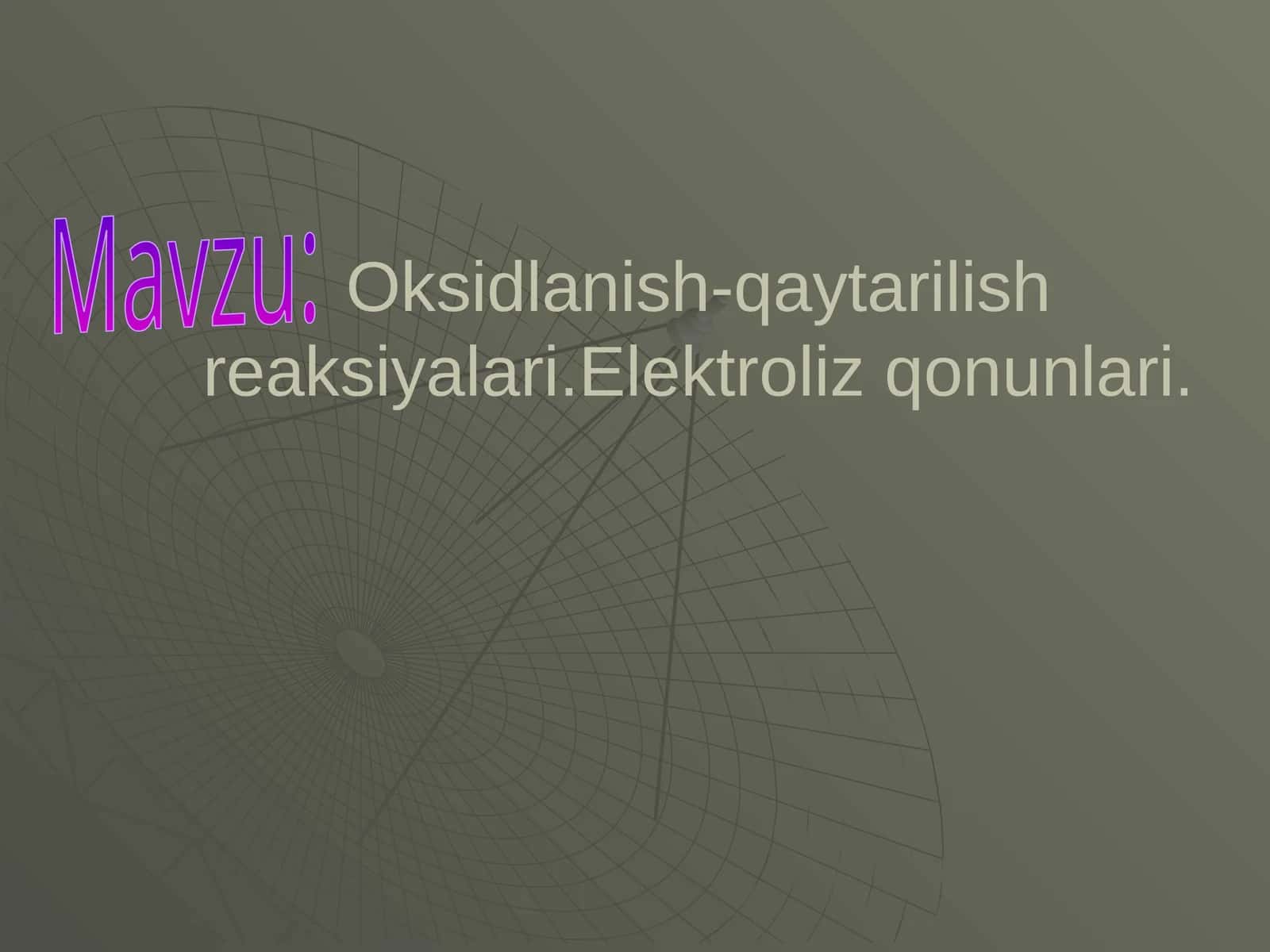 Oksidlanish va qaytarilish jarayonlari 1