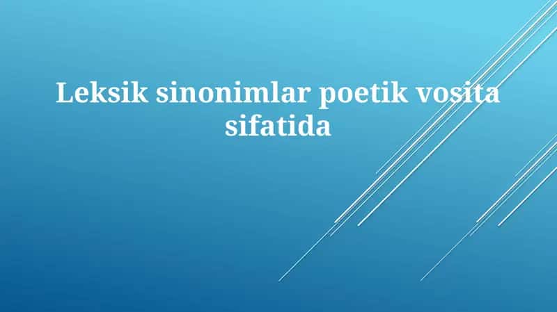 Lug'aviy sinonimlar 1