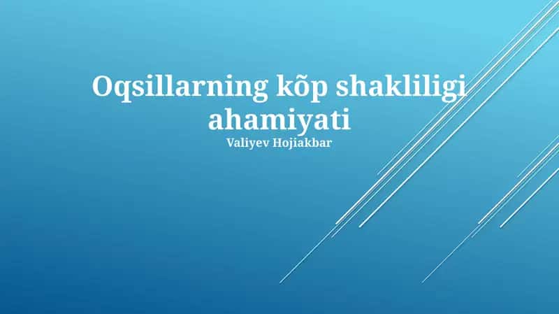 Oqsillarning kõp shakliligi ahamiyati 1