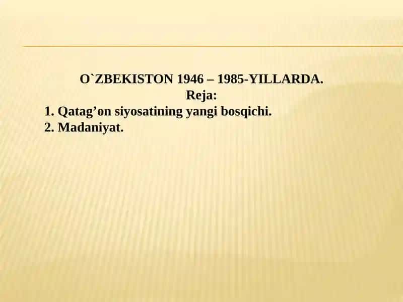 Qatag’onsiyosatining yangi bosqichi
