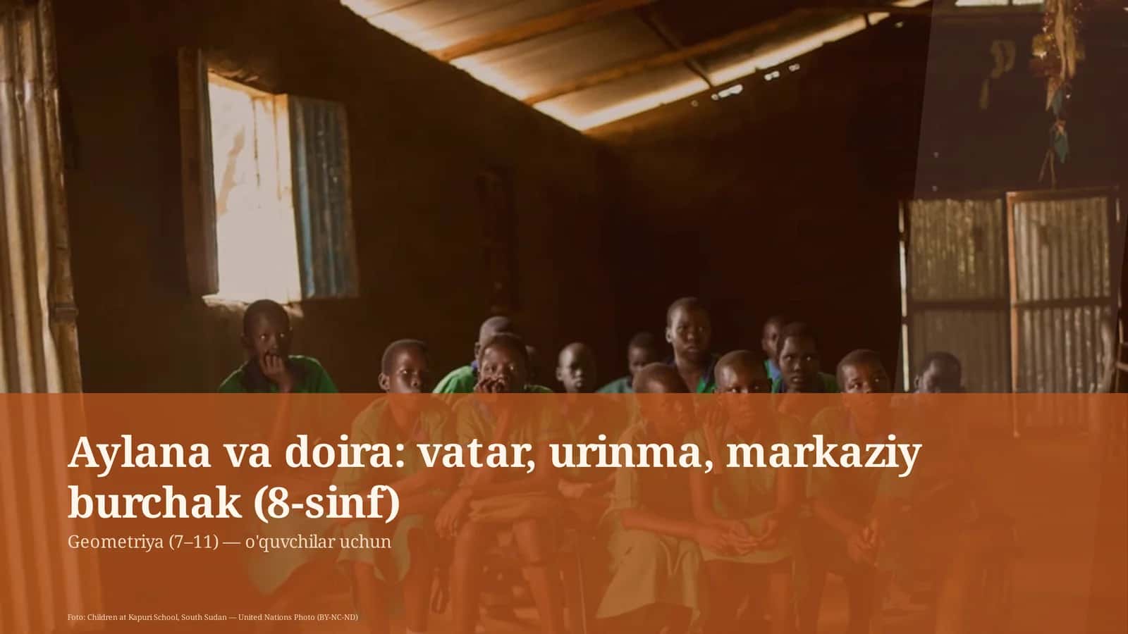 Aylana va doira: vatar, urinma, markaziy burchak (8-sinf) 1