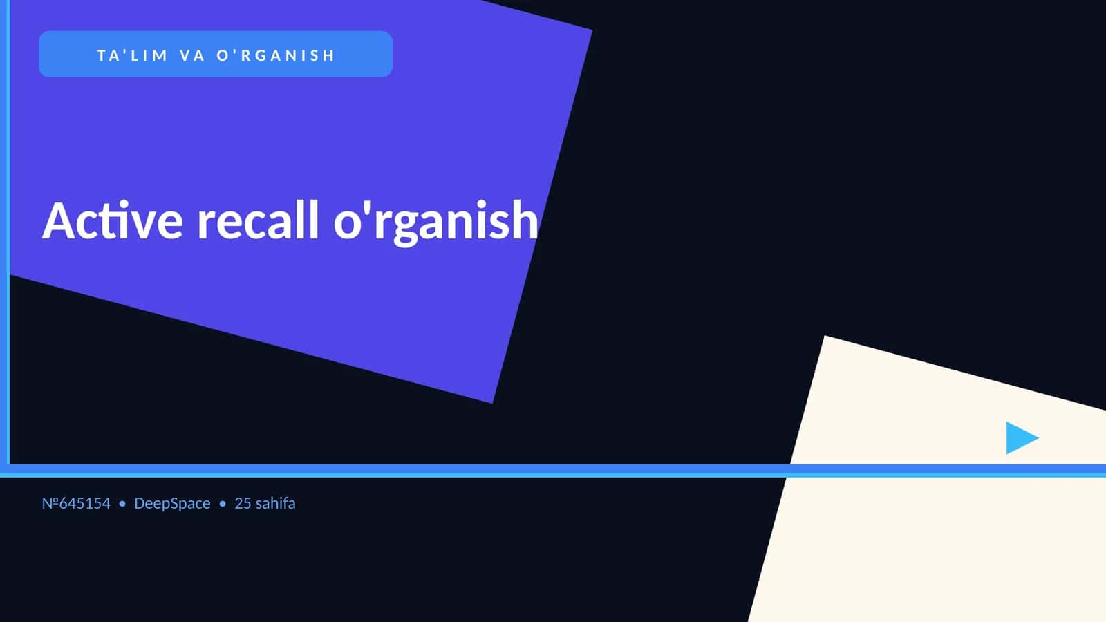 Active recall o'rganish 1
