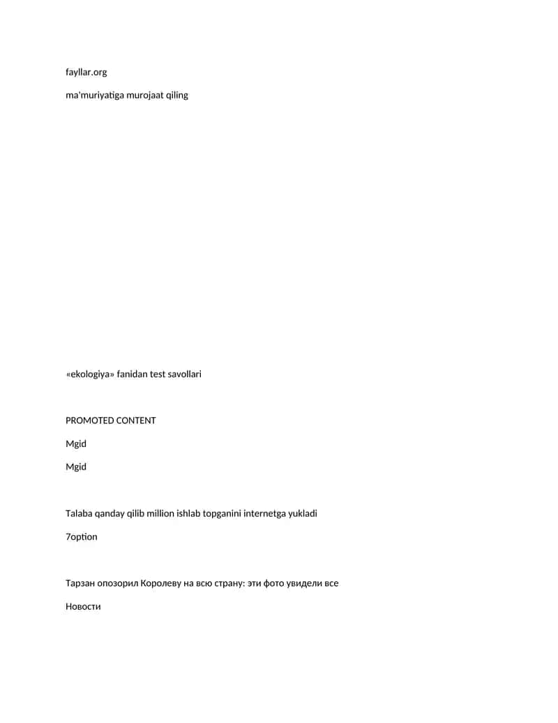 EKOLOGIYA TEST 1