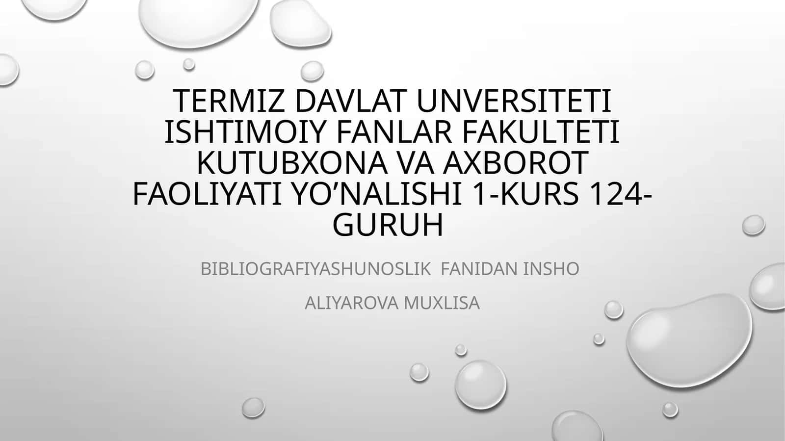 Bibliografiyashunoslikfanidan insho 1