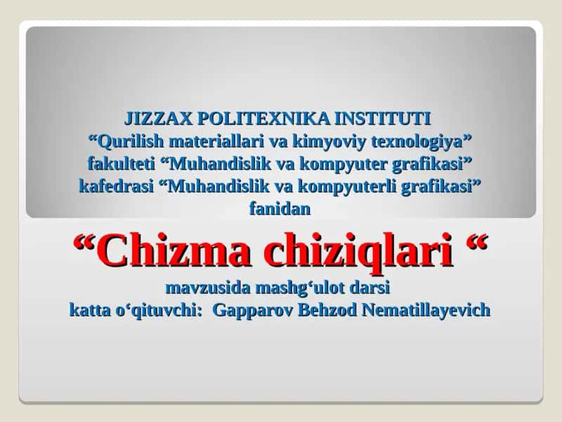Chizma chiziqlari 1